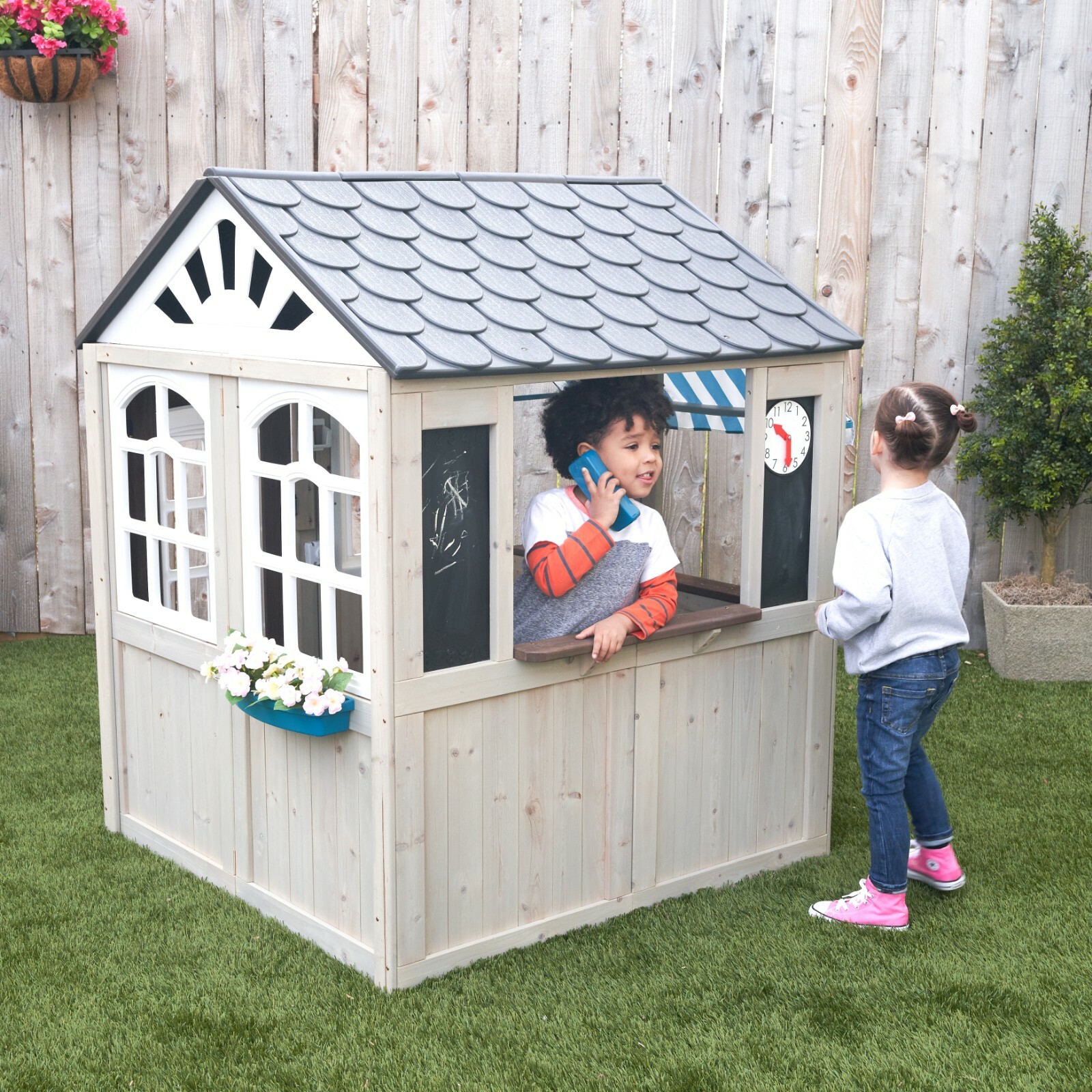 kidkraft backyard wooden seaside cottage outdoor children kids toddler playhouse