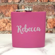 Personalised Pink 6oz Hip Flask Gift Ideas For Her Women Name Birthday Christmas