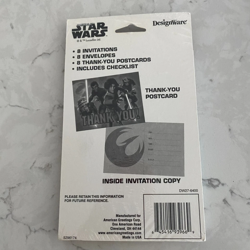 Tarjeta postal de invitación de agradecimiento de Star Wars Join the Rebellion de American Greeting Foto 3 de 4