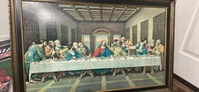 Vintage~Paint By Number Painting~The Last Supper~Jesus~Framed