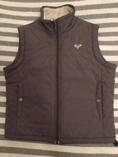 Roxy Size 10 Steel Grey & Cream Reversible Jacket Coat Gilet 0121 