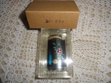SCRIPTO DECORATIVE LIGHTER (new in orig box)  BLACK W/ DECORATIVE FLOWERS
