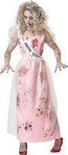 Prom Zom Zombie Queen Dead Girl Scary Fancy Dress Up Halloween Adult Costume