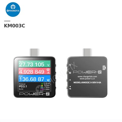 USB-C PD Tester Voltmeter PD3.1 QC5.0 Charger Current Ripple Dual Volt Meter