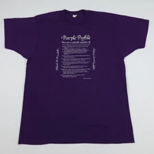 Vintage 80s 1982 Purple Profile Person T Shirt  Rare Screen Stars USA Berenson