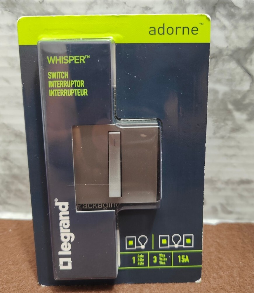 Legrand Adorne Whisper Switch 1 Pole, 3 Way Magnesium Grey ASWR1532M4