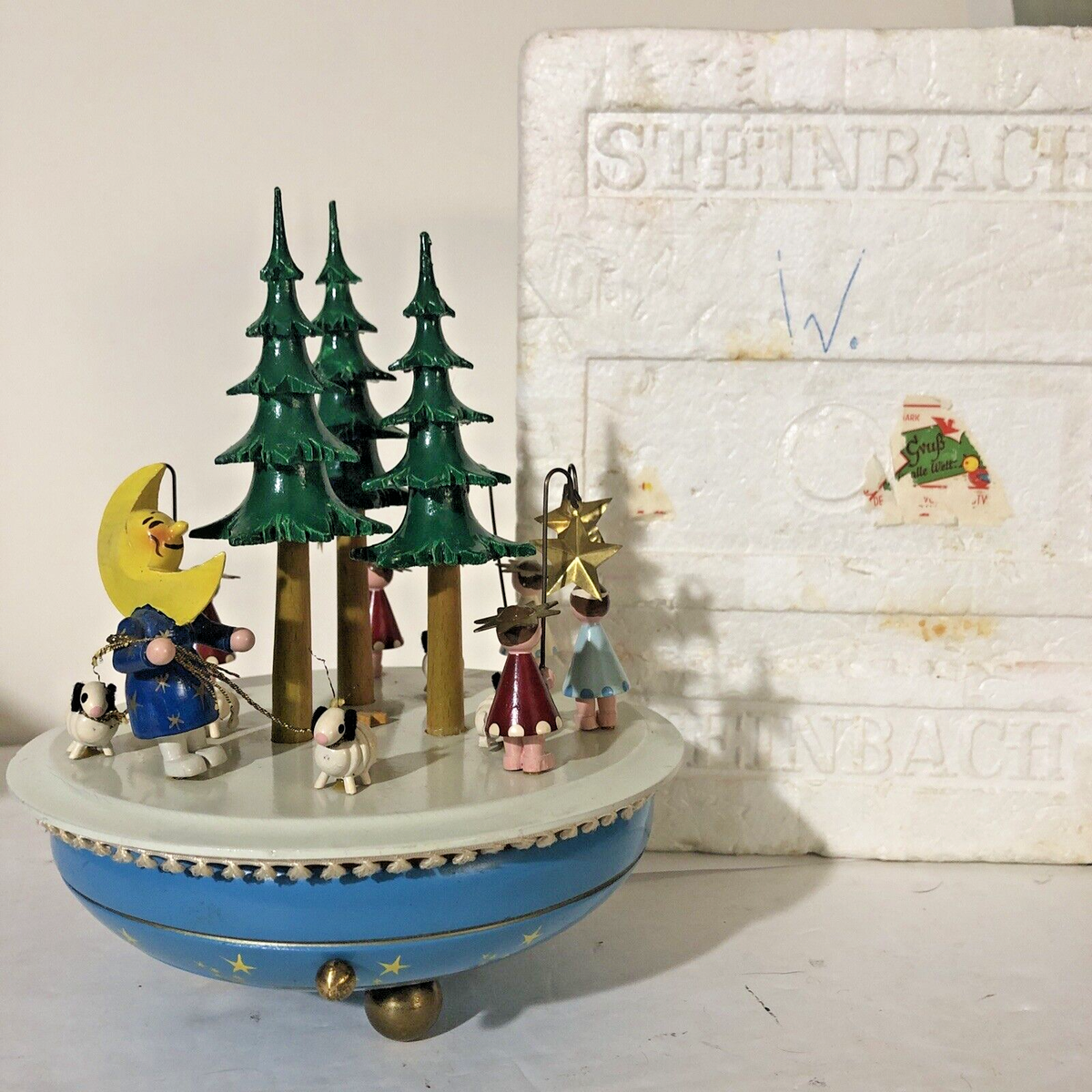 EXTREMELY RARE 1950'S STEINBACH MAN IN THE MOON MUSIC BOX THORENS