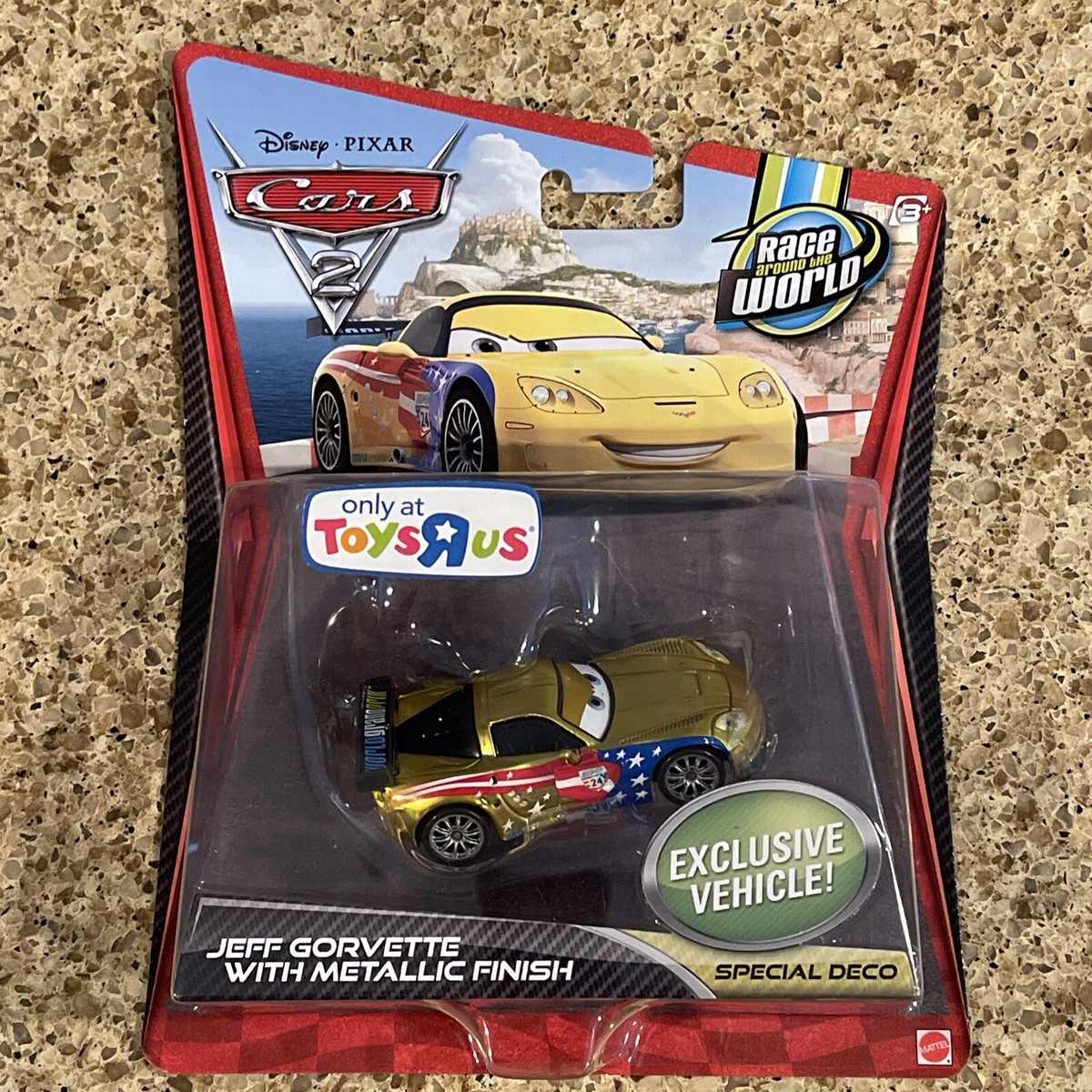 NEW Disney Pixar Cars 2 Jeff Gorvette with Metallic Finish TRU