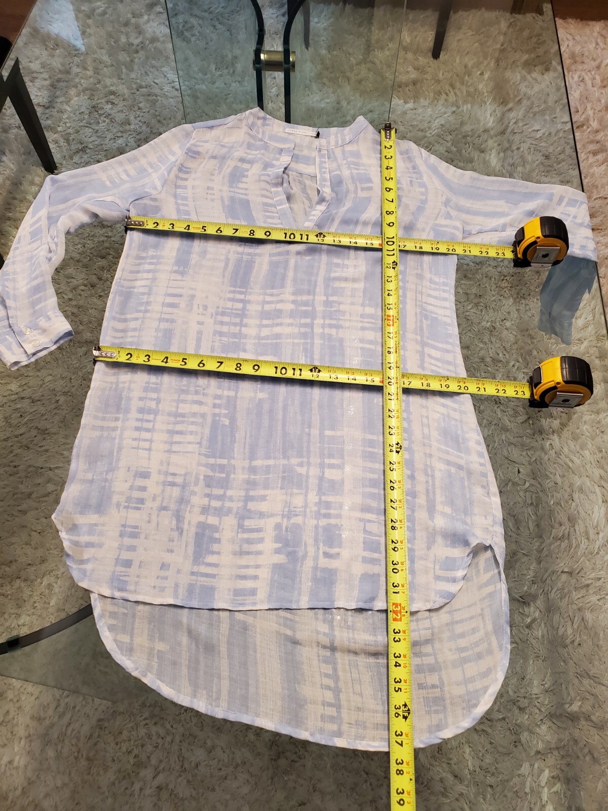 Three Eighty Two Women's Blue Polyester V-Neck Lo… - image 15