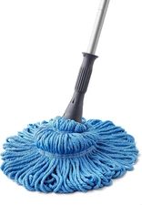 Mop with 2 Reusable Heads Easy Wringing Twist Mop with 57.5 In Long Handle Blue