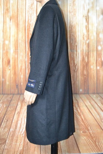 Hart Schaffner Marx Men's Wool Cashmere Black 3 Front Button Overcoat Sz 40R - Picture 6 of 15