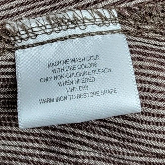 Jaclyn Smith Womens Shirt Top Blouse Size 1X Brown Striped - Image 3 of 4