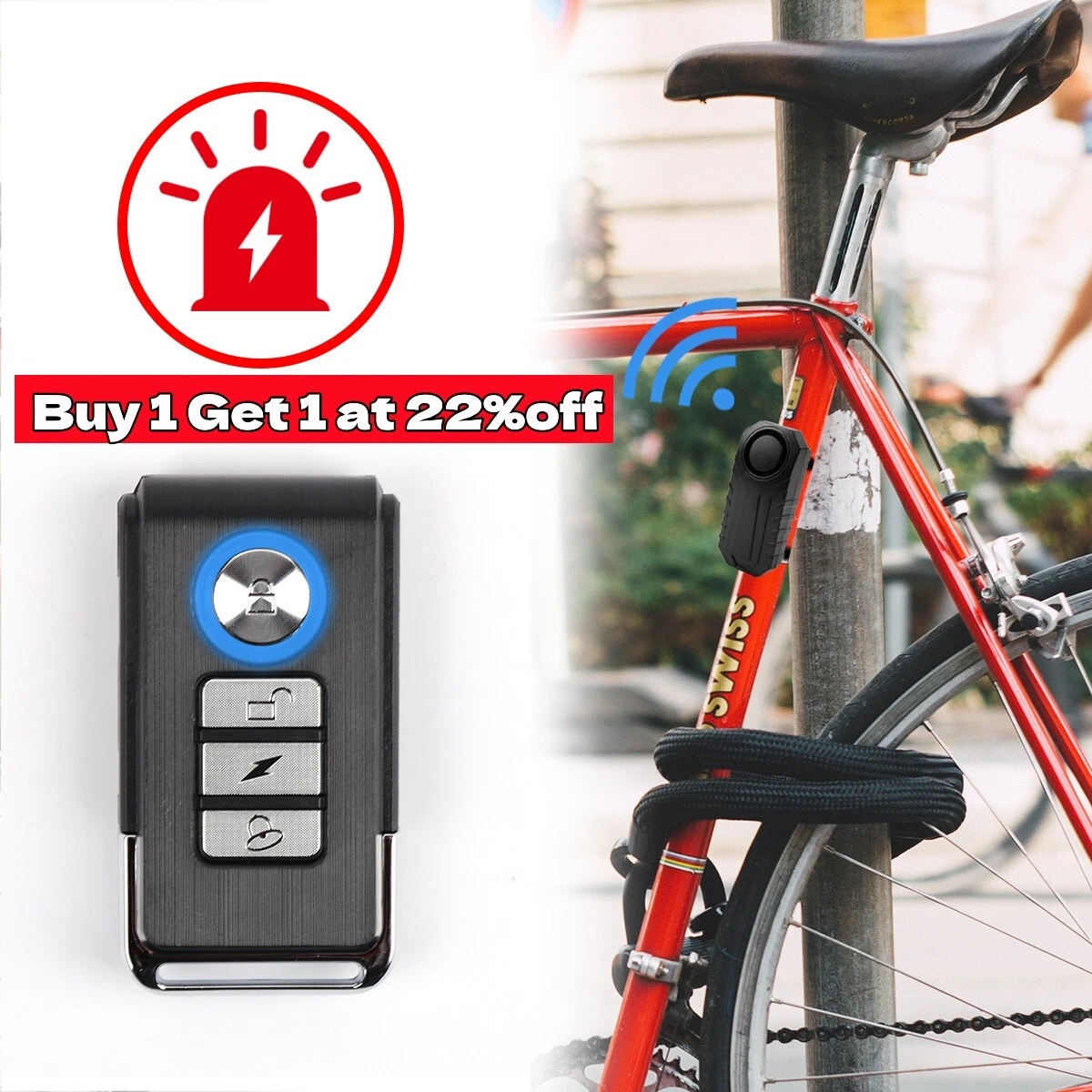 Wireless Alarm Lock Bike Bicycle Security System W/Remote Control Anti-Theft  +