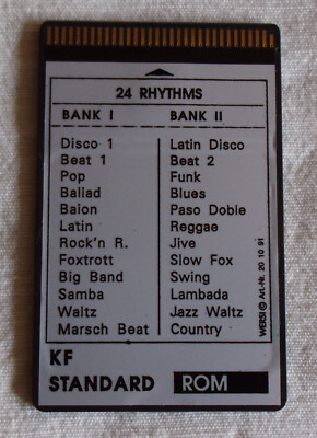 Wersi Memory Card ROM  Rhythm ''Standard'' für KF Orgeln