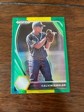 Calvin Ziegler pre rookie card Green YELLOW insert refractor PRIZM draft  RC
