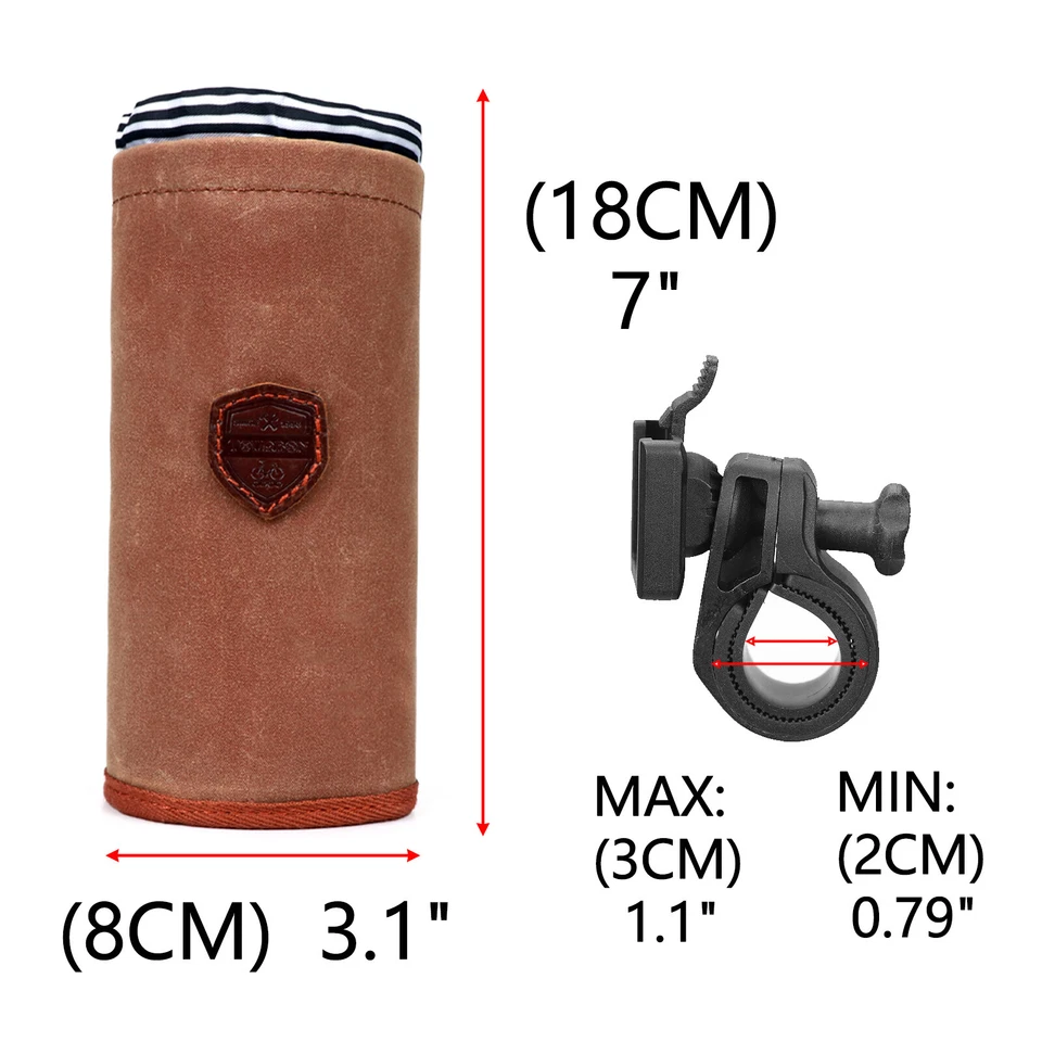 TOURBON Portabotellas Exterior Cera Lona Bicicleta Accesorios Bolsa Teléfono Estuche Foto 4 de 4