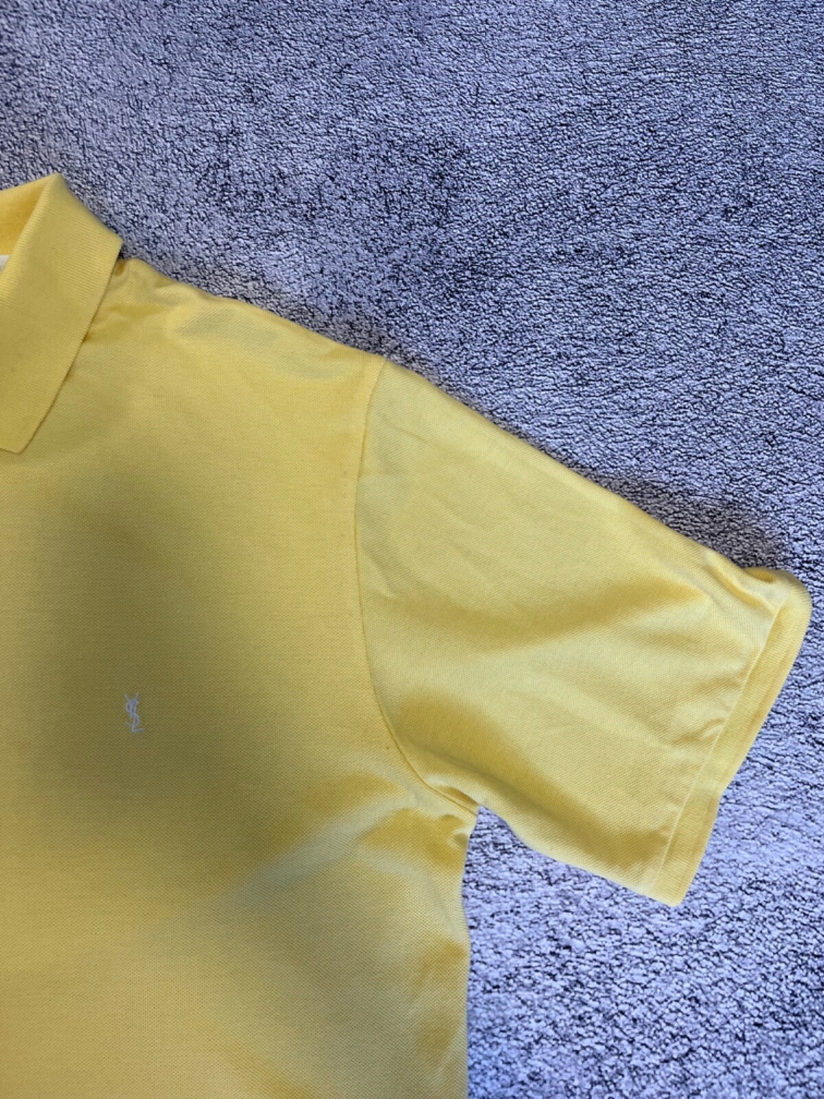 Yves Saint Laurent YSL Polo Uomo T Shirt Manica Corta Vintage Giallo Taglia XL