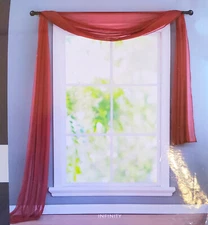 VCNY Home Red Infinity Sheer Decorative Window Scarf - 54"x216"