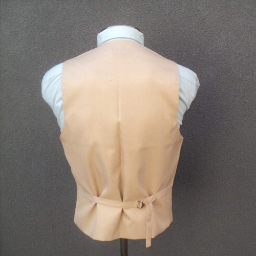 Herren Weste Beige Fischgräte Tweed Anzug Jackett Sakko Formel Hochzeit Business - Picture 3 of 16