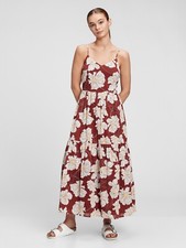 NEW Gap Strappy Cami Maxi Floral Print Tiered DRESS sz 2 Hawaiian msrp $90 NWT