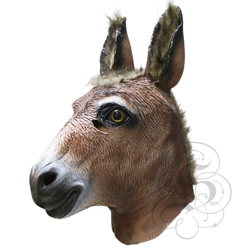 Latex REALISTIC DONKEY Head Party Mask - Halloween Hen Stag Props ...