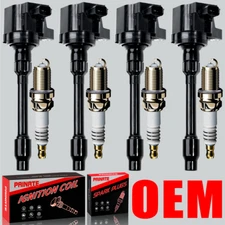 Brand 4X OEM Ignition Coil & Iridium Spark Plug For Honda Civic Fit Accord UF749