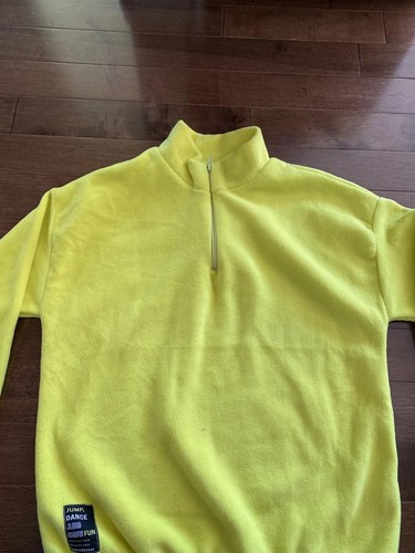 Zara Kids Neon Yellow  Fleece Sweater Half Zip Size 12 KIDS - Picture 3 of 9