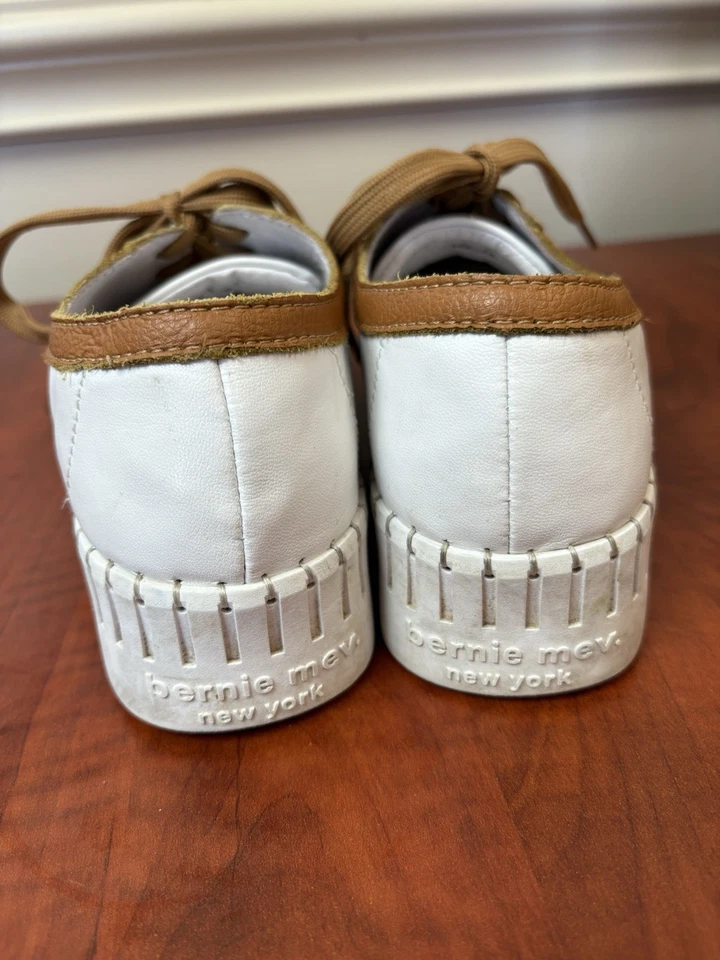Женские кроссовки Bernie Mev New York размер 10/41 Aya белая/коричневая кожа и шнурки - Изображение 4 из 4