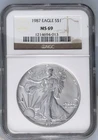 1987 US Silver Eagle $1 NGC MS69