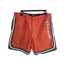 Polo Sport Ralph Lauren Swim Trunks Men's Large Surfing Side Orange Stripe Lined