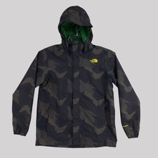 The North Face Windbreaker Jacket Camo Hooded Full Zip Lightweight Youth L