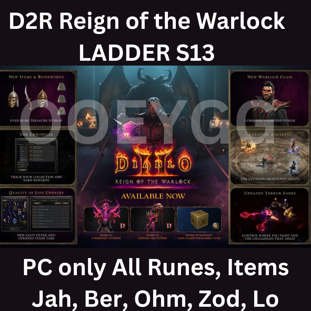 Diablo 2 Resurrected D2R Reign of the Warlock Runes Items Season 13 Ladder