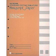 Hal Leonard Standard Guitar Tablature Manuscript Paper