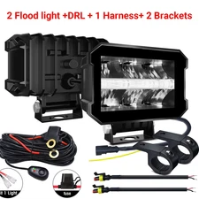 Led Work Fog Driving Lights Bar High Beam Headlights 12v LED Lighting Brackets W