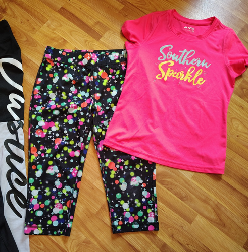 Old Navy Justice Fila Girls (5) PC Lot SZ L (10-12) Athletic Pants Sparkle Top - Picture 3 of 9