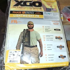 XGO 1F11A Men's Desert Sand Phase 1 Long Sleeve T-Shirt - Size Large Flame Ret