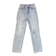 PAC SUN 90s Boyfriend Jeans Light Wash Distressed Denim Size 27