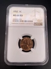 1952  1C RD   Lincoln Wheat One Cent NGC MS66RD