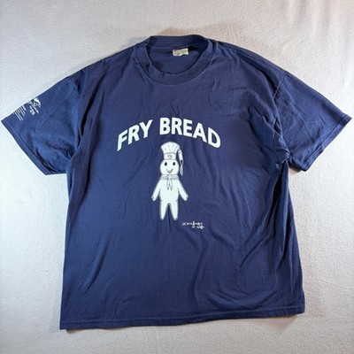 Hanes Heavyweight Jackson Narcomey Fry Bread Native American T-Shirt Navy XL