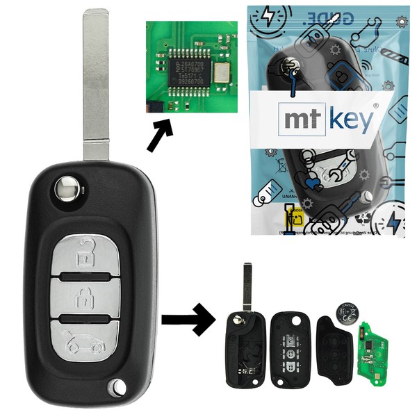 Funk SchlüSsel 434MHZ ID46 3 Tasten FüR Renault Master III Modus Twingo II 07-15-image