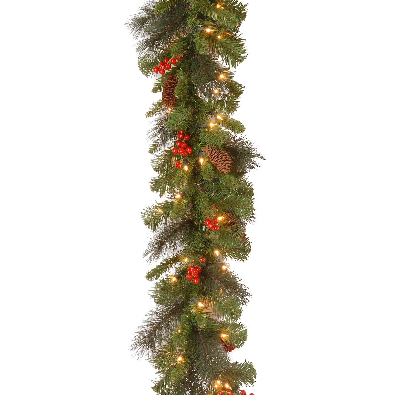 9 ft Pre-Lit Crestwood Spruce Artificial Christmas Garland, Christmas Decoration
