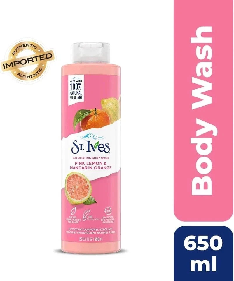 ST. Ives Radiant Skin Exfoliating Shower Gel Pink Lemon and Mandarin Orange650ml - Image 2 of 4