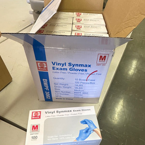 Basic Vinyl Synmax Exam Gloves Medium Vinyl Powder Free 1000 Gloves