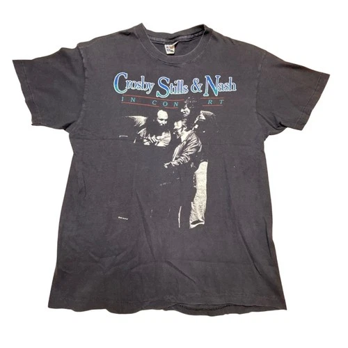 Crosby Stills & Nash In Concert Tour T-Shirt L 1980s vintage concert t-shirt, vintage, single stitch, B+ condition
