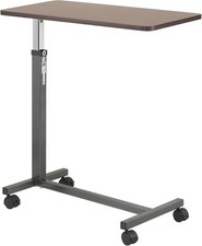 Drive Medical Overbed Table with Wheels - Secure Height Adjustment for Comfort -