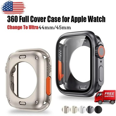Apple Watch Tempered Glass Case, Waterproof Screen Protector 40/41/44/45mm 1Pc