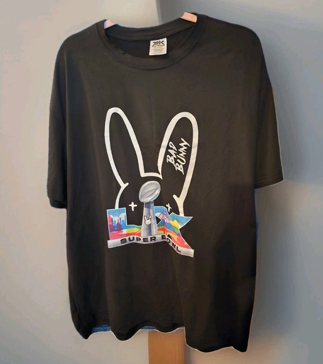 Bad Bunny X Super Bowl collab logo T-shirt made of 100% cotton Size 3XL