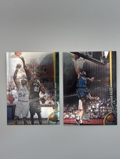 2 Card Lot Topps Finest 1998-99 Tim Duncan #190 & Grant Hill #165 Spurs Pistons