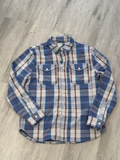 J Crew Seaboard Flannel Shirt Mens Blue White Plaid Seaboard Brushed Soft Knit