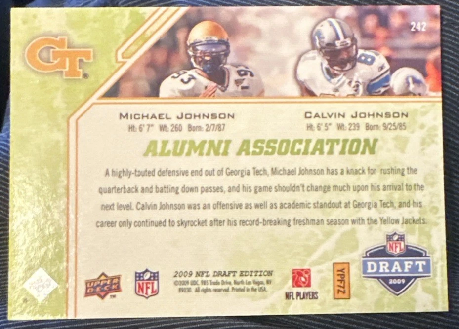 Calvin Johnson 2009 Upper Deck Draft Edition Green /350 - Image 2 of 4